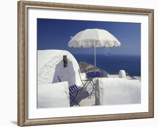 Terrace Overlooking Aegean Sea, Anafi, Cyclades Islands, Greece-Michele Molinari-Framed Photographic Print