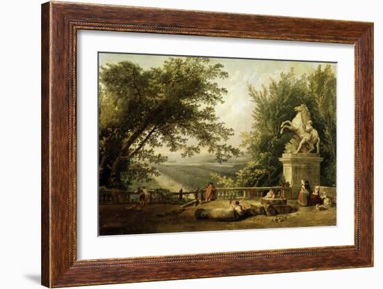 Terrace Ruin in a Park, C1780-Hubert Robert-Framed Giclee Print