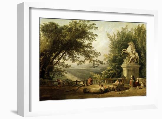 Terrace Ruin in a Park, C1780-Hubert Robert-Framed Giclee Print