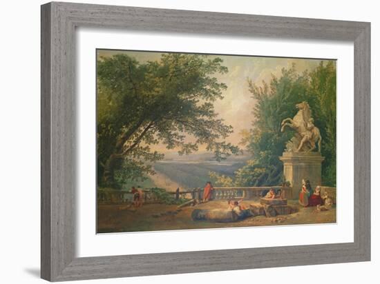 Terrace Ruins in a Park, C.1780-Hubert Robert-Framed Giclee Print