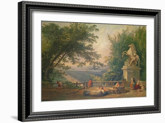 Terrace Ruins in a Park, C.1780-Hubert Robert-Framed Giclee Print