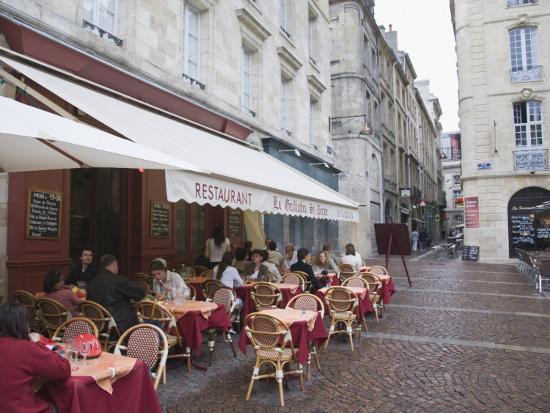 Terrace Seating At Restaurant In Place Saint Pierre Bordeaux Gironde France Europe Photographic Print Hazel Stuart Art Com