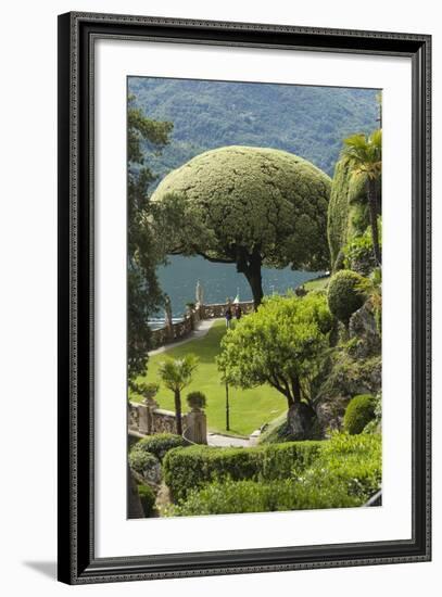 Terrace with Giant Topiary, Villa Barbonella, Lake Como, Lombardy, Italy, Europe-James Emmerson-Framed Photographic Print