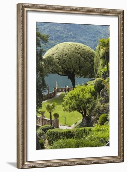 Terrace with Giant Topiary, Villa Barbonella, Lake Como, Lombardy, Italy, Europe-James Emmerson-Framed Photographic Print