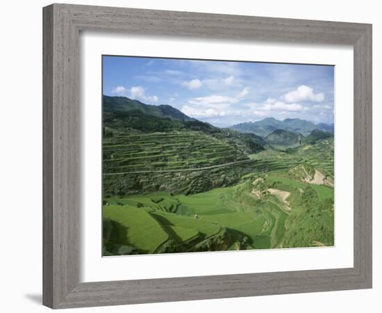 Terraced Agricultural Land Between Taijiang and Fanpai, Guizhou Province, China-Jane Sweeney-Framed Photographic Print