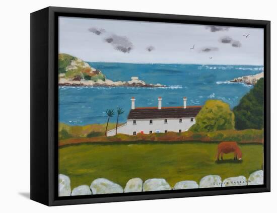 Terraced Houses and Cow-Sophie Harding-Framed Premier Image Canvas