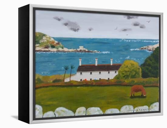 Terraced Houses and Cow-Sophie Harding-Framed Premier Image Canvas