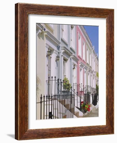 Terraced Houses and Wrought Iron Railings, Kensington, London, England, UK-Mark Mawson-Framed Photographic Print