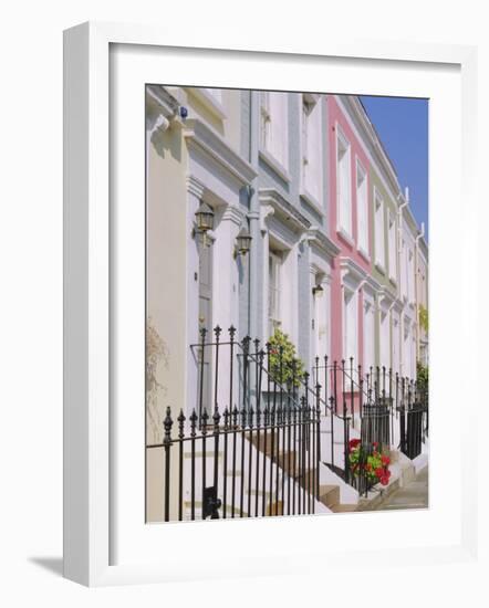 Terraced Houses and Wrought Iron Railings, Kensington, London, England, UK-Mark Mawson-Framed Photographic Print