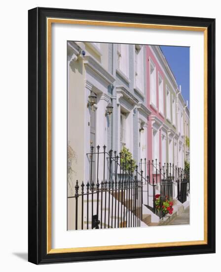 Terraced Houses and Wrought Iron Railings, Kensington, London, England, UK-Mark Mawson-Framed Photographic Print