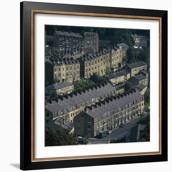 Terraced houses, Hebden Bridge, Yorkshire, England.-Joe Cornish-Framed Photo