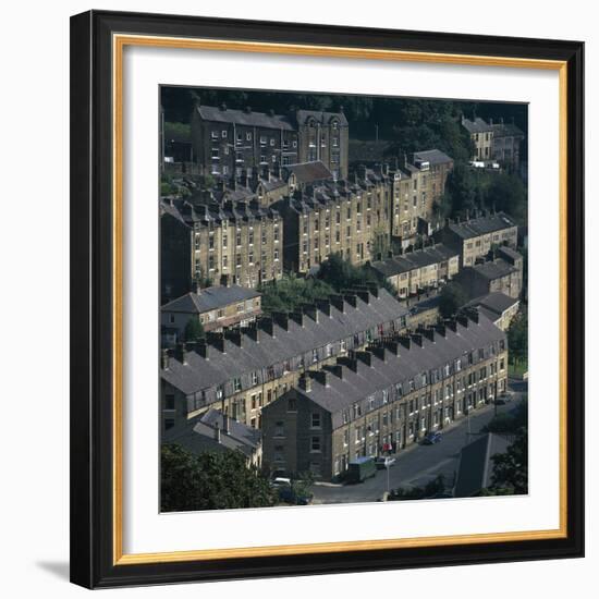 Terraced houses, Hebden Bridge, Yorkshire, England.-Joe Cornish-Framed Photo