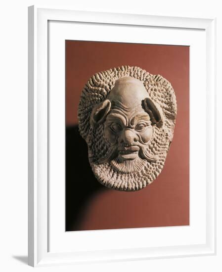 Terracotta Antefix Depicting Satyr, from Gela, Sicily, Italy-null-Framed Giclee Print