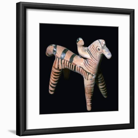 Terracotta figure of a horseman, Greek, from Tanagra, Boeotia, Greece, c550 BC-Unknown-Framed Giclee Print