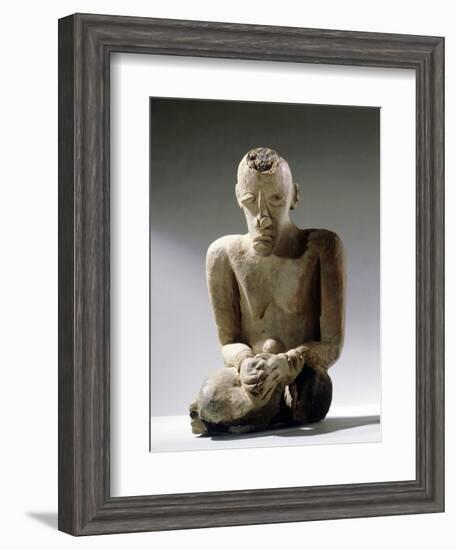 Terracotta figure of a man excavated in the Djenne/Mopti area, Mali, 13th or 14th century-Werner Forman-Framed Photographic Print