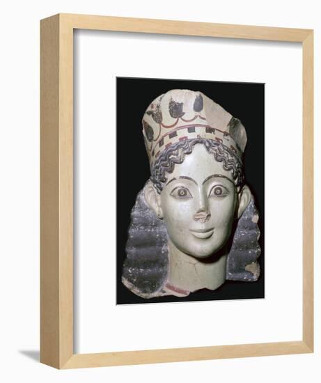 Terracotta head of a Sphinx, 6th century BC. Artist: Unknown-Unknown-Framed Photographic Print