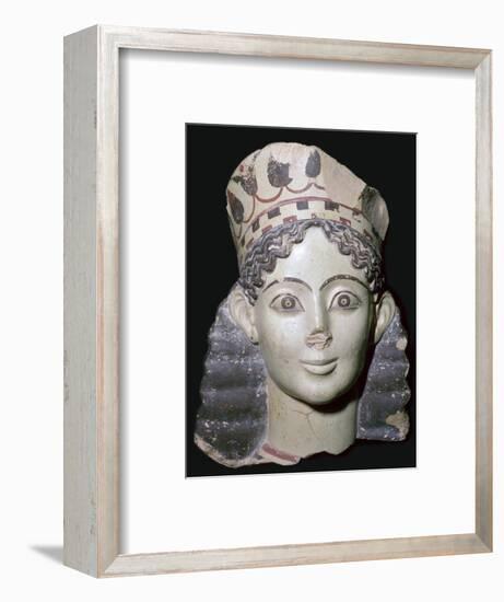 Terracotta head of a Sphinx, 6th century BC. Artist: Unknown-Unknown-Framed Photographic Print