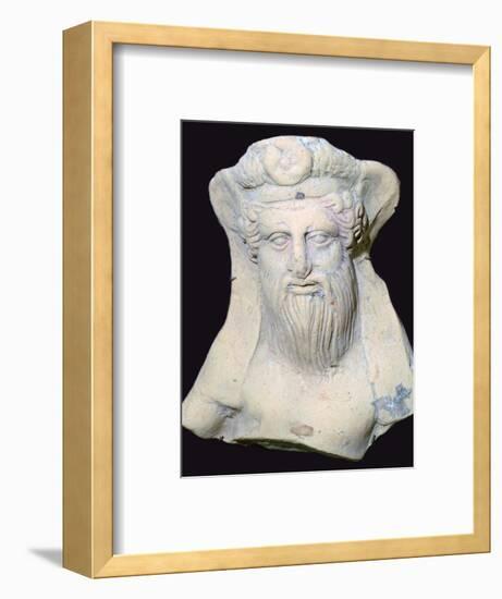 Terracotta head of Dionysus from a sanctuary. Artist: Unknown-Unknown-Framed Photographic Print