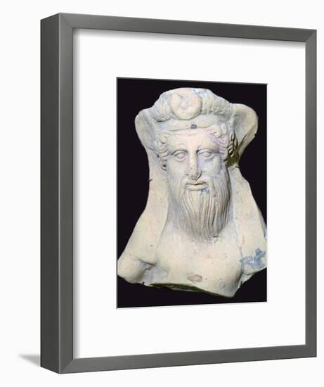 Terracotta head of Dionysus from a sanctuary. Artist: Unknown-Unknown-Framed Photographic Print