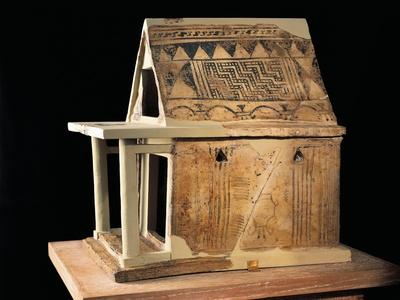 Giclee Print:Terracotta Model of Temple Dedicated to Hera at Argos, Grece, 700 B.C. : 12x9in