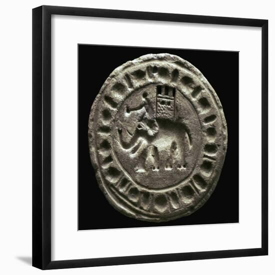 Terracotta plaque showing a war elephant. Artist: Unknown-Unknown-Framed Giclee Print