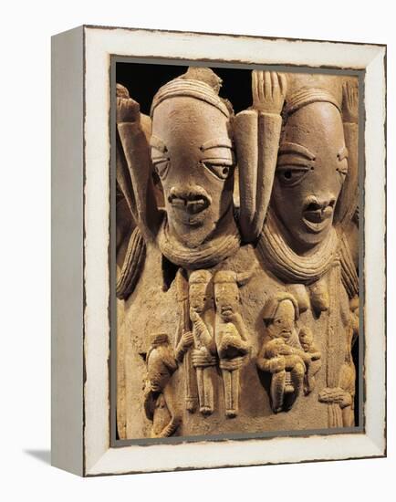 Terracotta Relief with Characters and Scenes from Everyday Life-null-Framed Premier Image Canvas