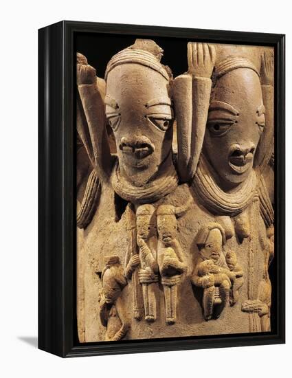 Terracotta Relief with Characters and Scenes from Everyday Life-null-Framed Premier Image Canvas