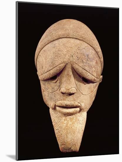 Terracotta Sculpture of Male Head, Sokoto, Nigeria, 6th-2nd Century BC-null-Mounted Giclee Print