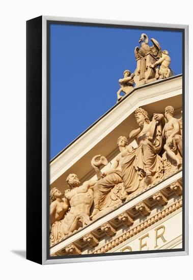 Terracotta Statues Adorn the Upper Main Facade of the Musikverein (1866-9) Karlsplatz Austria-Julian Castle-Framed Stretched Canvas