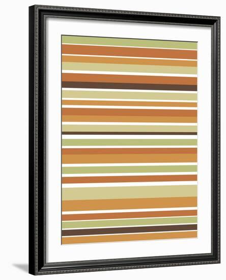 Terracotta Stripes-Denise Duplock-Framed Art Print