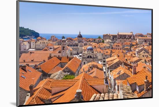 Terracotta tile rooftop view of Dubrovnik Old Town, UNESCO World Heritage Site, Dubrovnik, Dalmatia-Neale Clark-Mounted Photographic Print