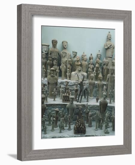 Terracotta Votive Statuettes, from the Sanctuary of Ayia Irini, Cyprus-null-Framed Giclee Print