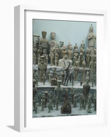 Terracotta Votive Statuettes, from the Sanctuary of Ayia Irini, Cyprus-null-Framed Giclee Print