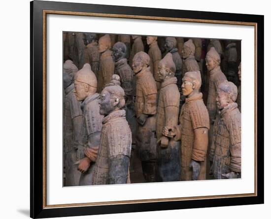 Terracotta Warrior Statues at Xian, China-Keren Su-Framed Photographic Print