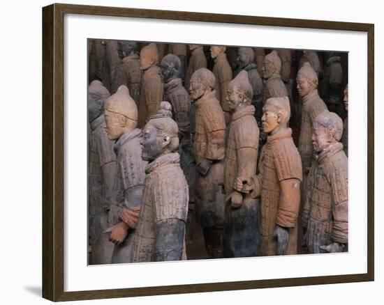 Terracotta Warrior Statues at Xian, China-Keren Su-Framed Photographic Print