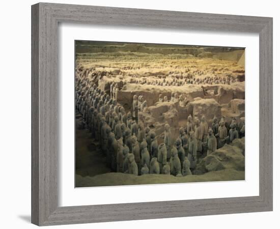 Terracotta Warriors in the Tomb of Chin Shih Huang Ti, Xian, China-Gavin Hellier-Framed Photographic Print