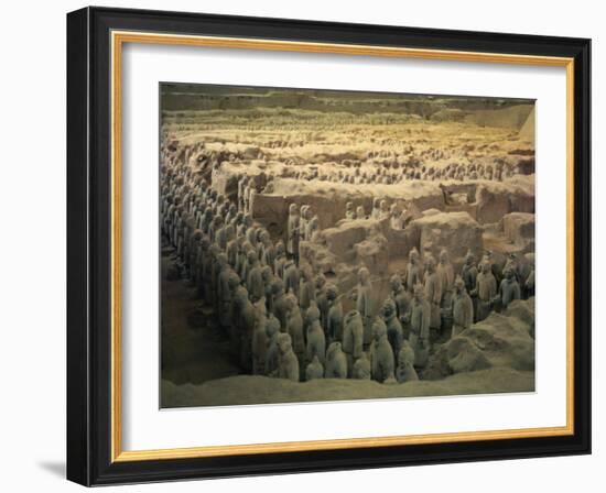 Terracotta Warriors in the Tomb of Chin Shih Huang Ti, Xian, China-Gavin Hellier-Framed Photographic Print
