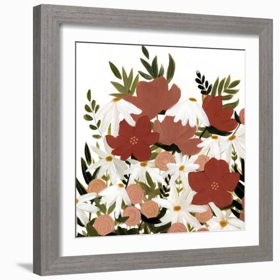 Terracotta Wildflowers II-Emma Scarvey-Framed Art Print