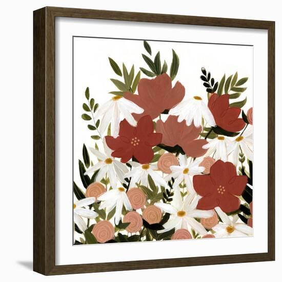 Terracotta Wildflowers II-Emma Scarvey-Framed Art Print