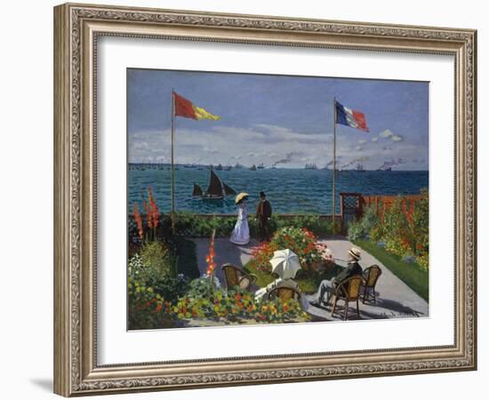 Terrasse À Sainte-Adresse, 1866-1867-Claude Monet-Framed Giclee Print