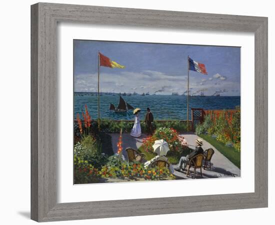 Terrasse À Sainte-Adresse, 1866-1867-Claude Monet-Framed Giclee Print