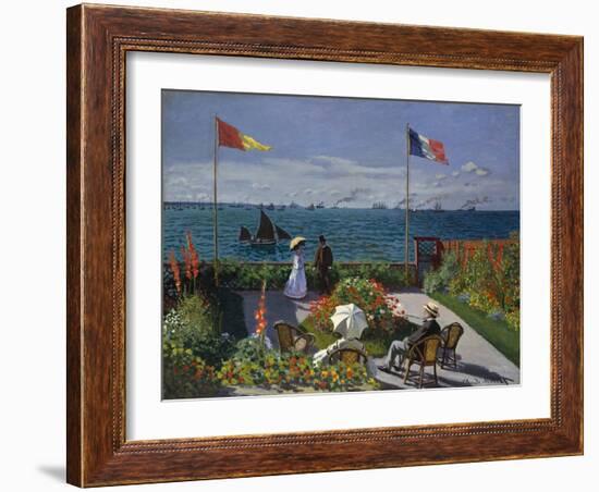 Terrasse À Sainte-Adresse, 1866-1867-Claude Monet-Framed Giclee Print