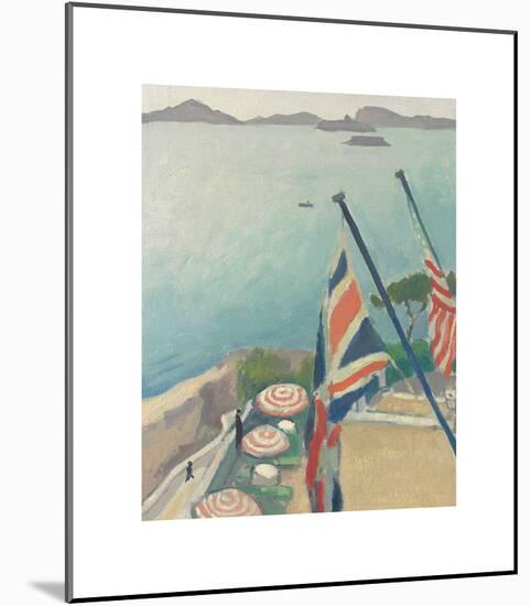 Terrasse aux Drapeaux, Hôtel de la Réserve-Albert Marquet-Mounted Premium Giclee Print