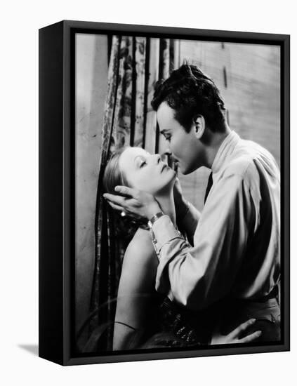 Terre by Volupte WILD ORCHIDS by Sidney Franklin with Greta Garbo and Nils Asther, 1929 (b/w photo)-null-Framed Stretched Canvas