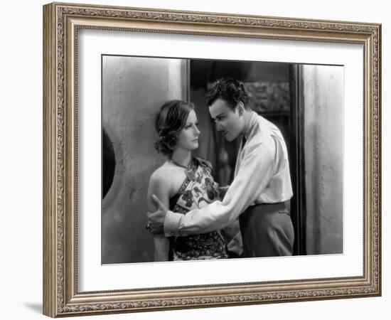 Terre by Volupte WILD ORCHIDS by Sidney Franklin with Greta Garbo and Nils Asther, 1929 (b/w photo)-null-Framed Photo