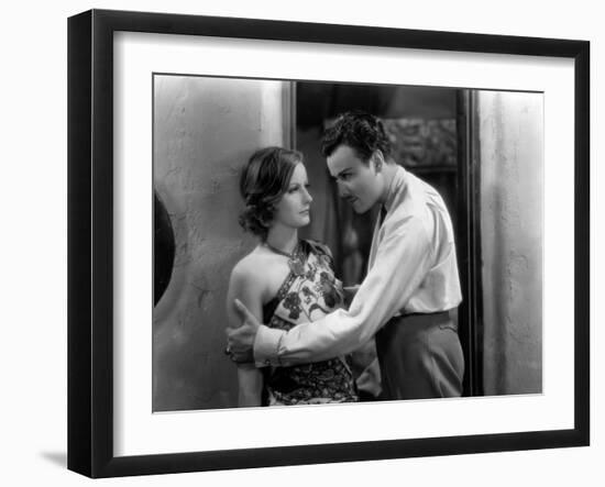 Terre by Volupte WILD ORCHIDS by Sidney Franklin with Greta Garbo and Nils Asther, 1929 (b/w photo)-null-Framed Photo