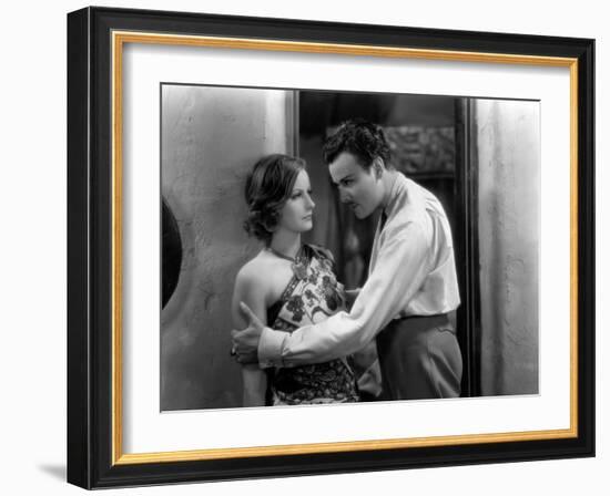 Terre by Volupte WILD ORCHIDS by Sidney Franklin with Greta Garbo and Nils Asther, 1929 (b/w photo)-null-Framed Photo