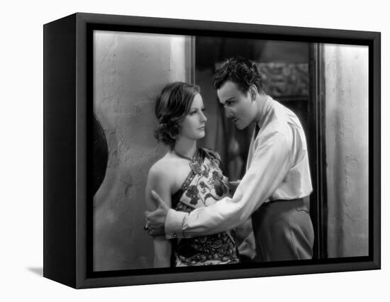 Terre by Volupte WILD ORCHIDS by Sidney Franklin with Greta Garbo and Nils Asther, 1929 (b/w photo)-null-Framed Stretched Canvas