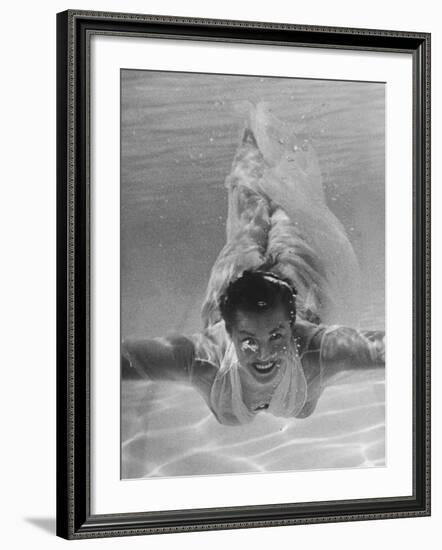 Terrestrial Esther Williams, Looking over Model's of the Year's Cole of California Bathing Suits-Ed Clark-Framed Premium Photographic Print