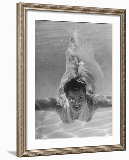 Terrestrial Esther Williams, Looking over Model's of the Year's Cole of California Bathing Suits-Ed Clark-Framed Premium Photographic Print